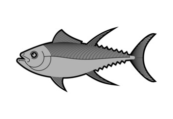 Tuna sign. Icon tunny Seafood fish. Symbol vector illustration