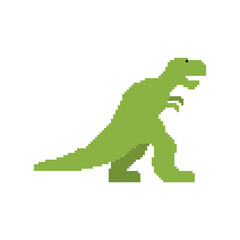 Tyrannosaur pixel art dinosaur. pixelated Ancient animal. 8bit Dino prehistoric monster. Beast is Jurassic period © maryvalery