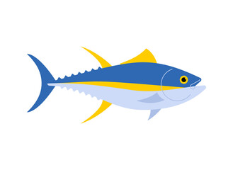 Tuna isolated. tunny Seafood fish. vector illustration