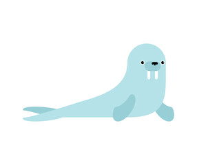 Walrus cartoon isolated. sea cow vector illustration