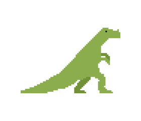Ceratosaurus pixel art dinosaur. pixelated Ancient animal. 8bit Dino prehistoric monster. Beast is Jurassic period