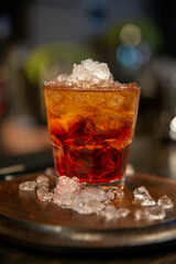 cocktail with ice retro bar photo