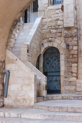 Fototapeta premium staircase in the streets of the old city of Jerusalem in Israel