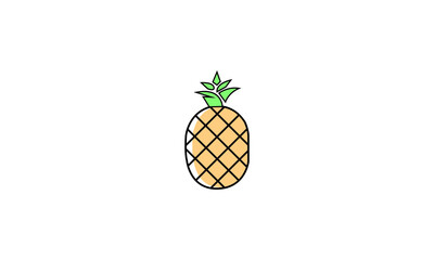 Creative Artistic Pineapple Fruit Logo Symbol Design Illustration
