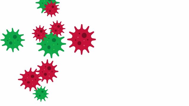 Virus animation 4k. Coronavirus Bacteria Cell Icon. animation with optional Alpha luma matte. Alpha Luma Matte included.