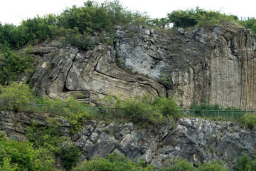 close up of a fold rock formation