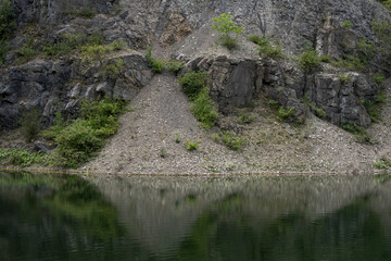 lake a the bottom of quarry