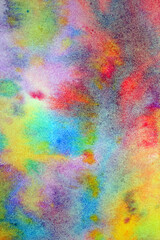 Splash Watercolour Paints on White Paper Abstract Mixed Colours Like Clouds For Background
