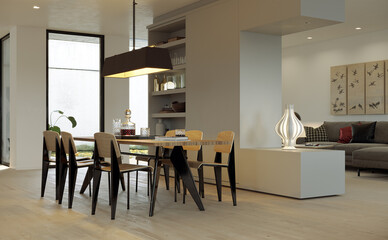 vintage retro mid century loft apartment