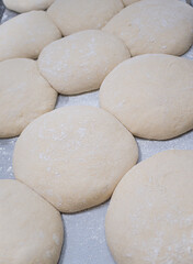 Fototapeta na wymiar Closeup of ready-to-bake sourdough bread dough with yeast