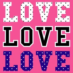 Obraz premium vector love same typography different colors