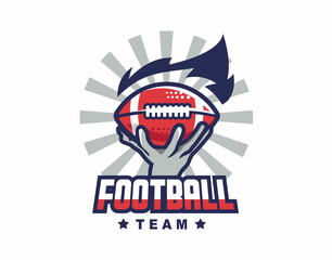 Hand and Fire football logo for all types of teams and events