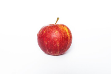 Healthy food concept - fresh fruits and apples and weight loss on a white background. Calorie counting, top view, banner, website, flat lay, isolated.
