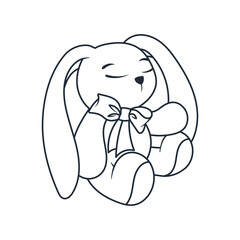 Bunny cute print. Hare fashion child vector.