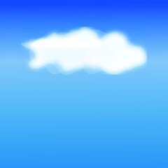 White  Blur Cloud on a Blue Sky. Blue Sky Background Vector Illustration.