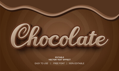 Fototapeta chocolate 3d editable text effect Premium Vector obraz