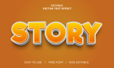 Story 3d editable text effect Premium Vector