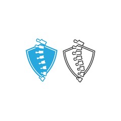 protect backbone, shield spine. Vector icon template