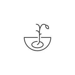 Fototapeta premium Growing seeds. Vector icon template