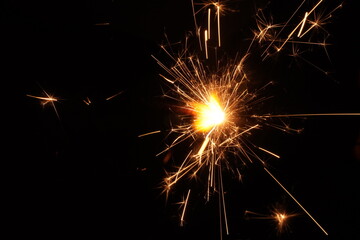 sparkler on black background