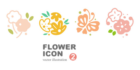 Flower icon design, vector graphics, flower logo