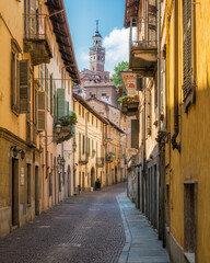 Scenic sight in the beautiful city of Saluzzo, Province of Cuneo, Piedmont, Italy.