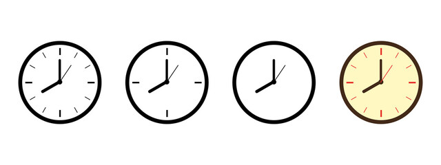 Vector Time and Clock icons set.