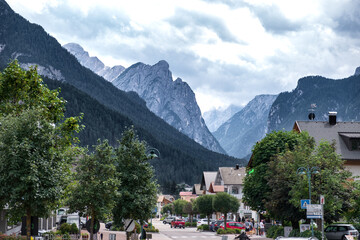 Fototapeta na wymiar Alpine village of Dobbiaco (Toblach), Dolomites