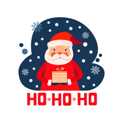 Lettering Christmas Ho-Ho-Ho and Santa.