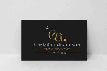 black and gold  letter C and A for personal lawyer logo design