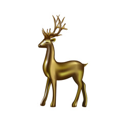 Golden deer isolated. vector illustration © marijaobradovic