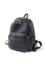 Naklejka premium Black leather backpack