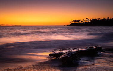 Fototapeta premium Sunset on Malibu beach in California