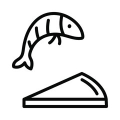 Pizza flat line icon. Pizza making, ordering and delivery service. Fast food symbol. Outline sign for mobile concept and web design, store