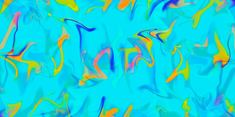 Fototapeta na wymiar abstract turquoise background with rainbow mixed spots