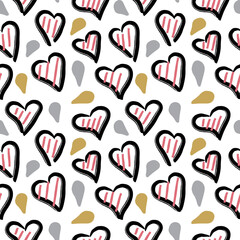 seamless repeating pattern with hearts. vector illustration