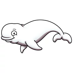 Fotobehang Cute Cartoon White Whale © TheMaskedTooner