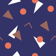 Abstract seamless colorful pattern in trendy memphis style. Background for printing brochure, poster, vintage textile design, cover, banner. Retro 80's - 90's style. Eps 10 vector illustration.