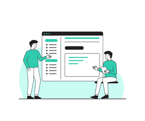 business team working on data information illustration