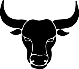 Taurus buffalo head zodiac sign symbol on the white isolated background.