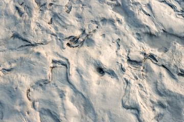 Close up view of wet sand texture on the river shore