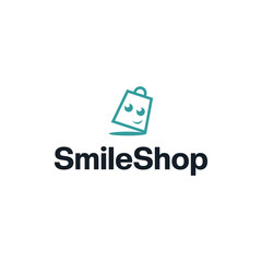 smile shop vector logo design. logo template