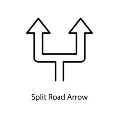 Split Road Arrow Trendy solid icon isolated on white and blank background for your design