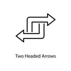 Two Headed Arrows Trendy solid icon isolated on white and blank background for your design