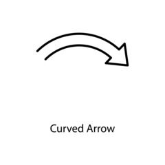 Curved Arrow Trendy solid icon isolated on white and blank background for your design