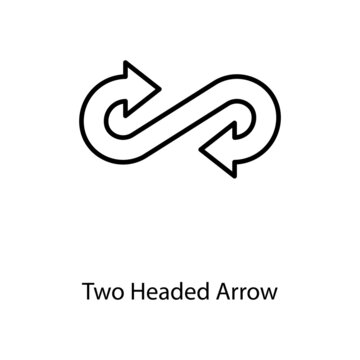 Two Headed Arrow Trendy Solid Icon Isolated On White And Blank Background For Your Design