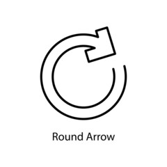 Round Arrow Trendy solid icon isolated on white and blank background for your design