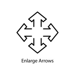 Enlarge Arrows Trendy solid icon isolated on white and blank background for your design