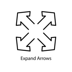 Expand Arrows Trendy solid icon isolated on white and blank background for your design