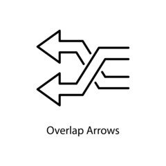Overlap Arrows Trendy solid icon isolated on white and blank background for your design